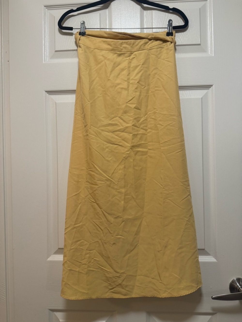 Mango Yellow A-Line Belted Midi Skirt - Picture 5 of 12